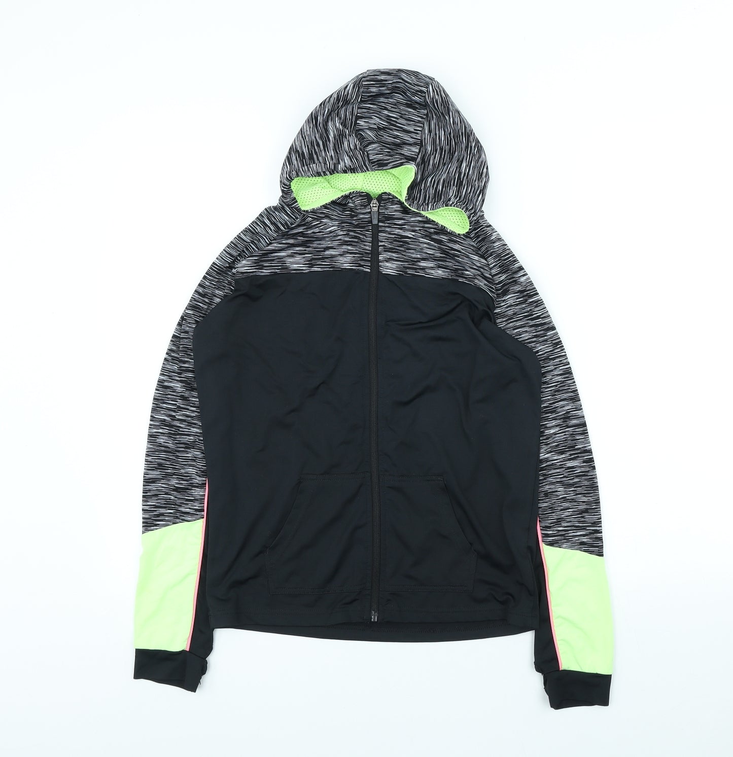 Young Dimension Girls Grey Polyester Full Zip Hoodie Size 12-13 Years Zip