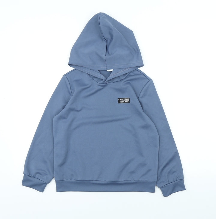SheIn Boys Black Polyester Pullover Hoodie Size 7 Years Pullover
