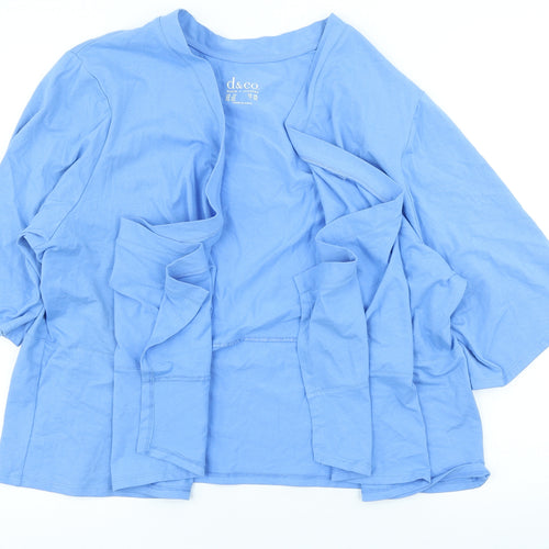 D&Co.` Womens Blue Round Neck Polyester Cardigan Jumper Size 3XL
