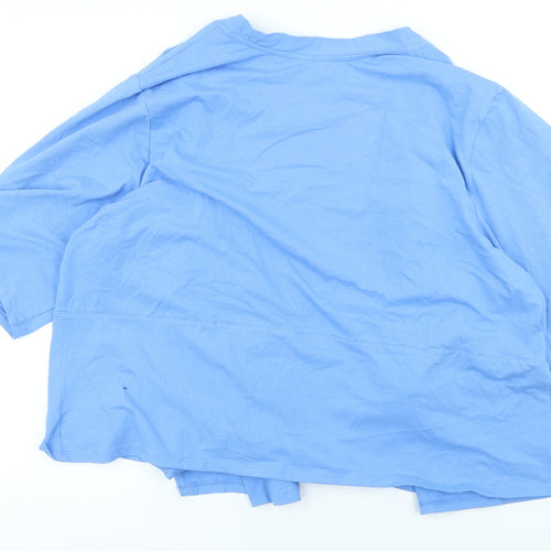 D&Co.` Womens Blue Round Neck Polyester Cardigan Jumper Size 3XL