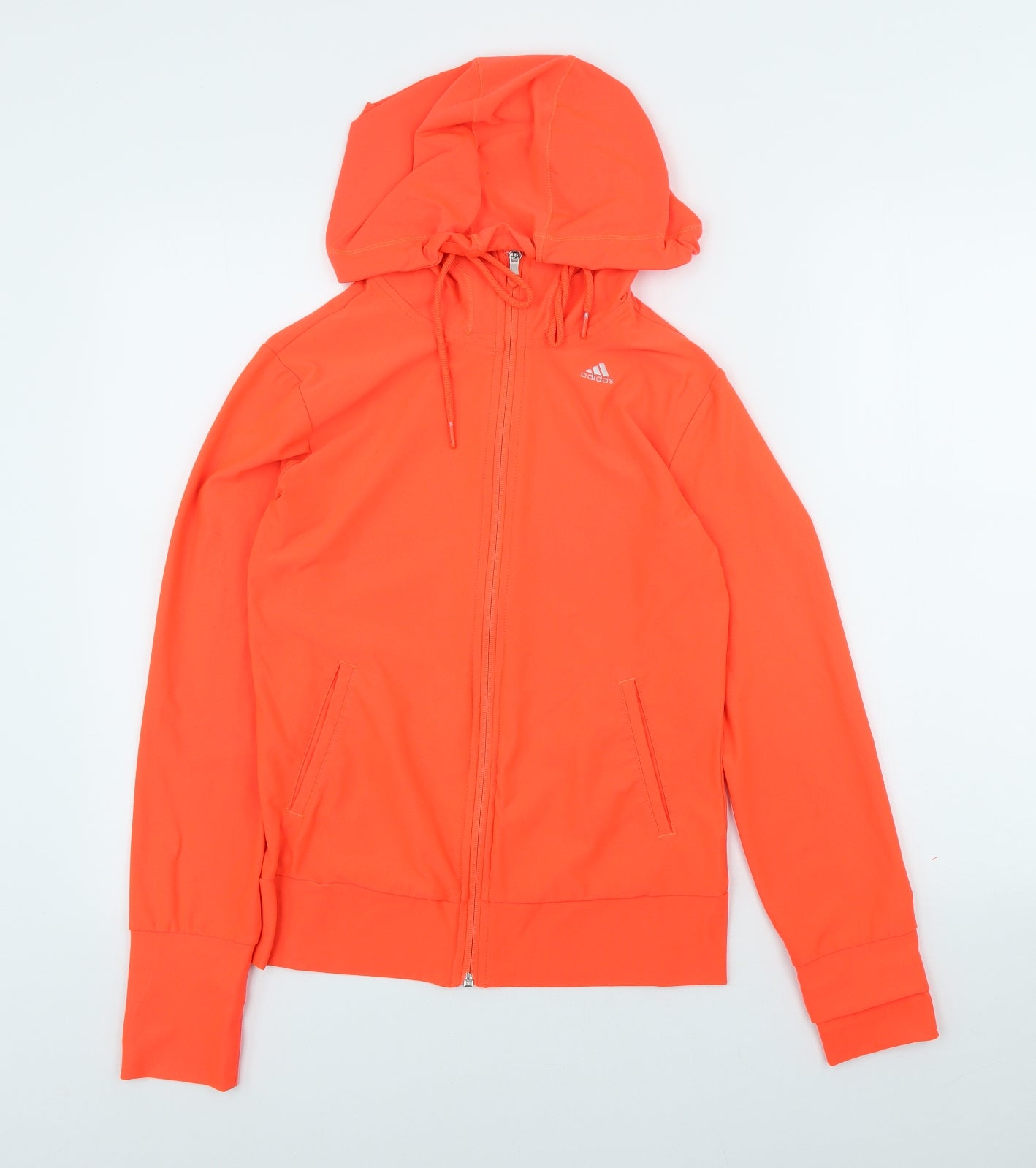 adidas Mens Orange Polyester Full Zip Hoodie Size XS