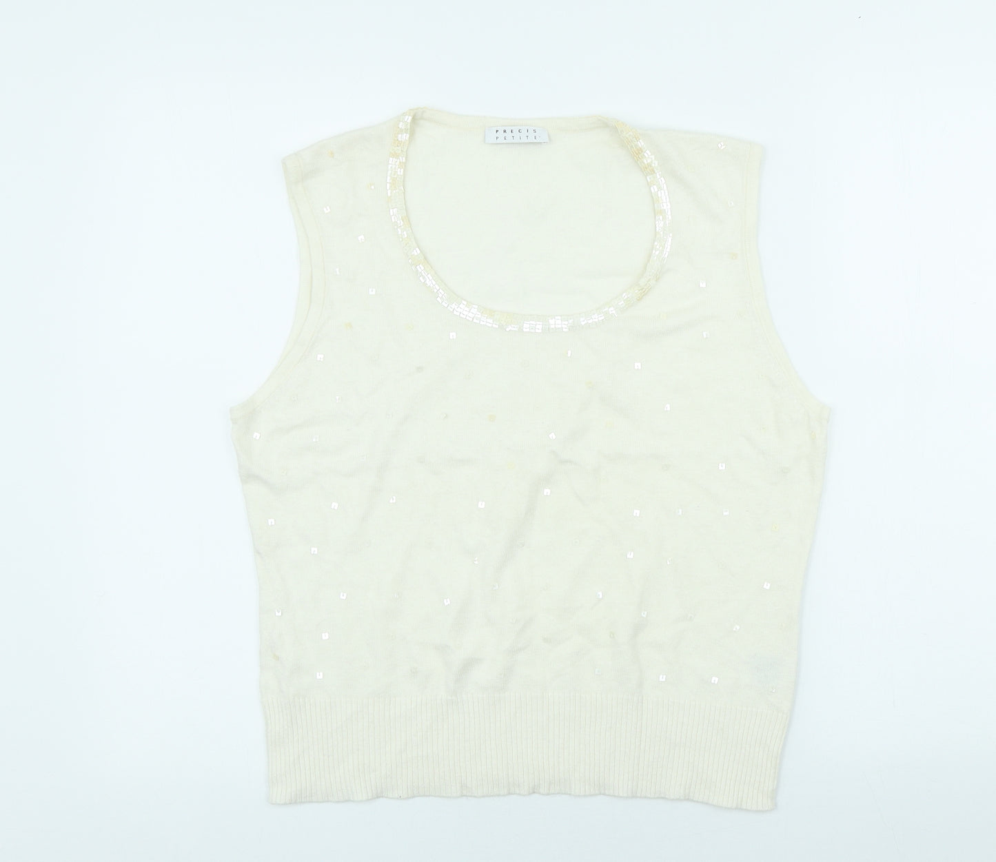 Precis Womens Ivory Scoop Neck Viscose Pullover Jumper Size L