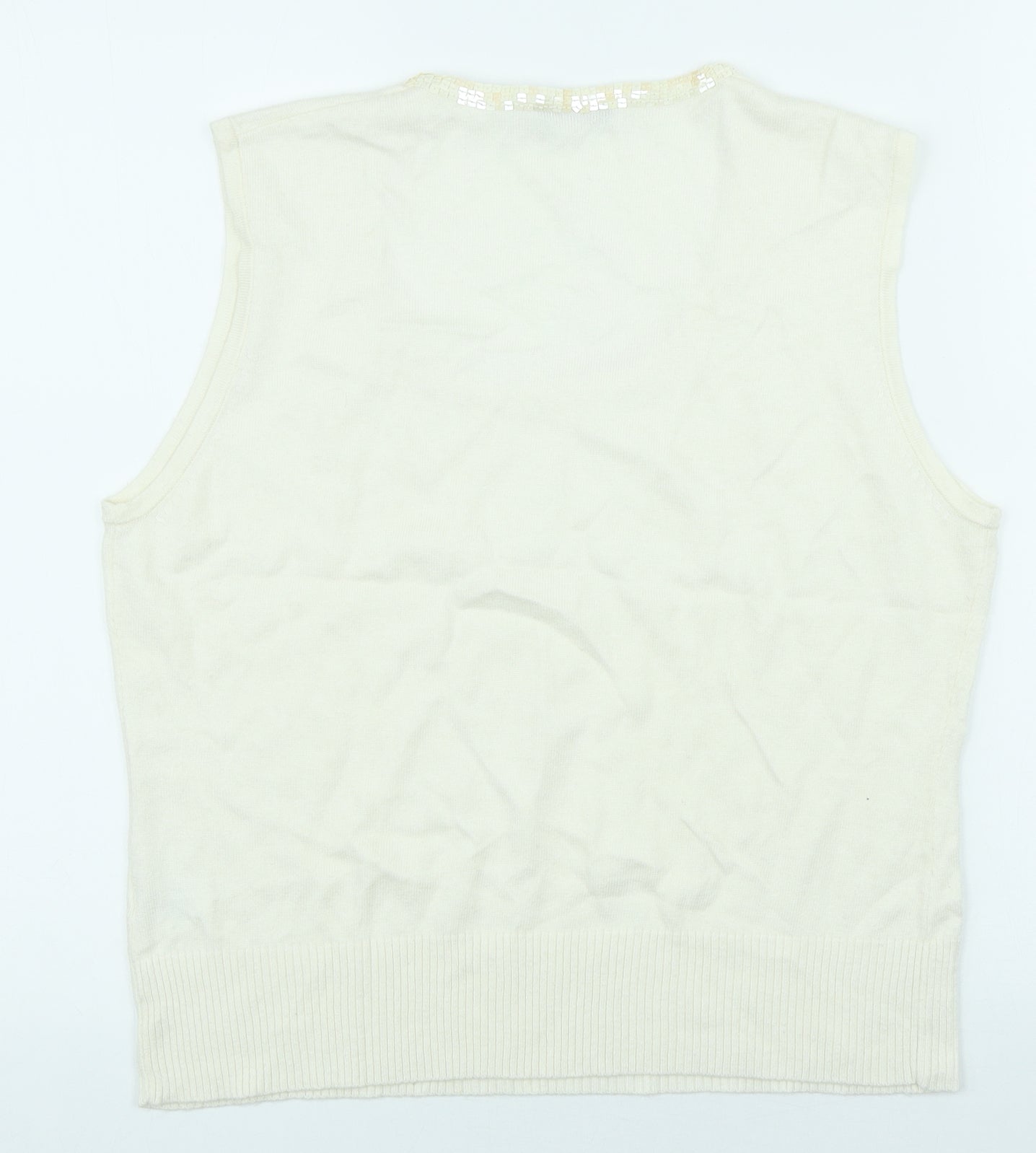 Precis Womens Ivory Scoop Neck Viscose Pullover Jumper Size L