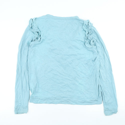 Marc New York Womens Blue Viscose Basic T-Shirt Size M Scoop Neck