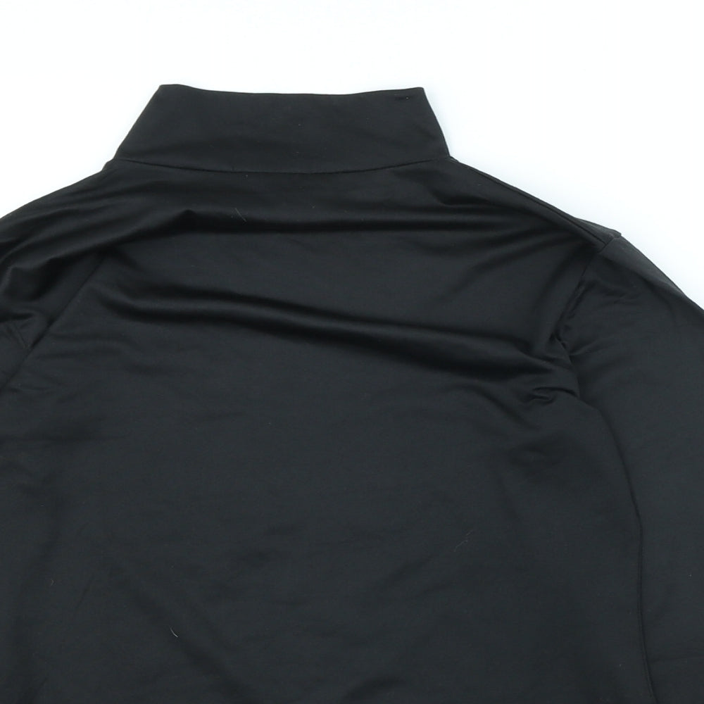 Grazia Womens Black Polyamide Basic T-Shirt Size S High Neck