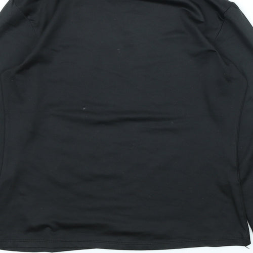Grazia Womens Black Polyamide Basic T-Shirt Size S High Neck
