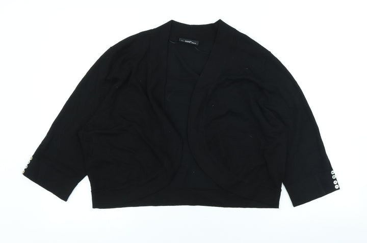 Wallis Womens Black Round Neck Viscose Cardigan Jumper Size L