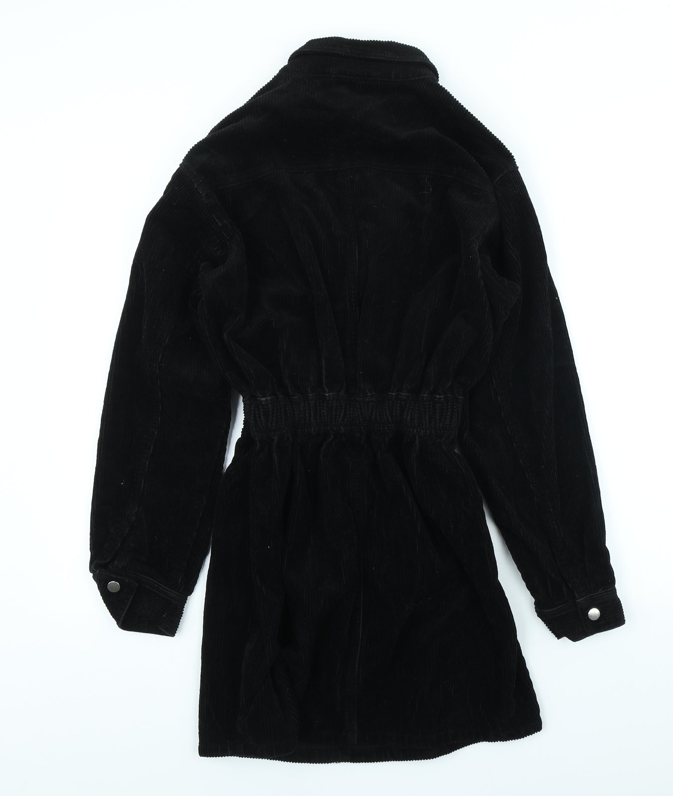 Topshop Womens Black Cotton A-Line Size 6 Collared Zip