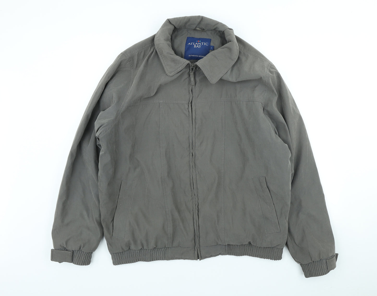 Atlantic Bay Mens Grey Jacket Size L Zip