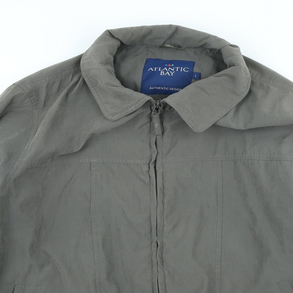 Atlantic Bay Mens Grey Jacket Size L Zip