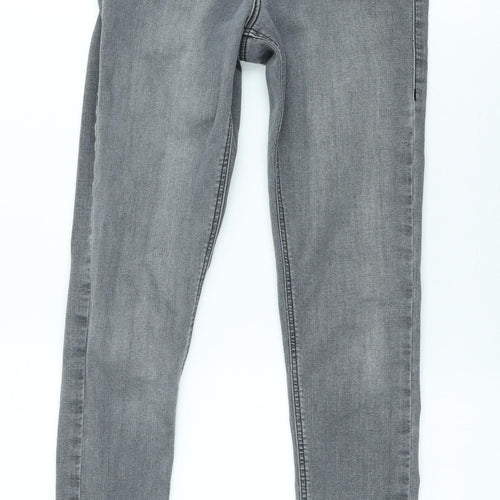 Topshop Womens Grey Cotton Skinny Jeans Size 26 in L27 in Slim Zip