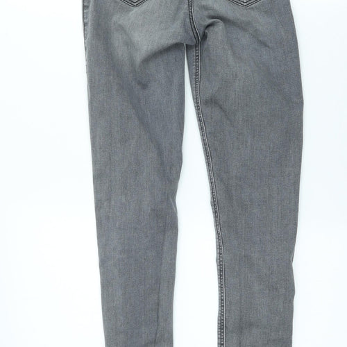Topshop Womens Grey Cotton Skinny Jeans Size 26 in L27 in Slim Zip