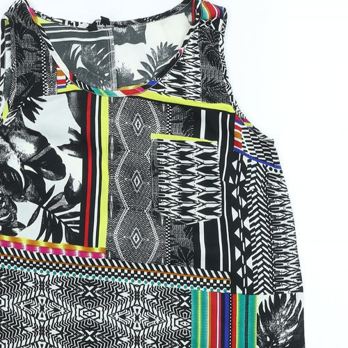 Pep&Co Womens Multicoloured Polyester Basic Blouse Size 8 Scoop Neck