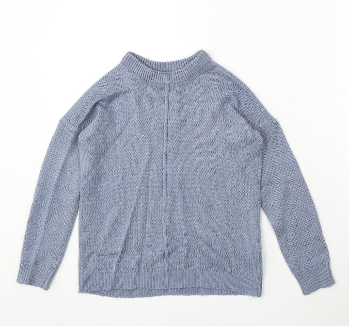 Board Angels Girls Blue Round Neck Acrylic Pullover Jumper Size 9-10 Years