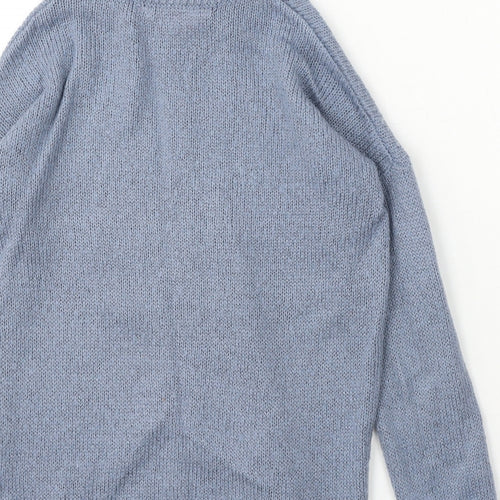Board Angels Girls Blue Round Neck Acrylic Pullover Jumper Size 9-10 Years
