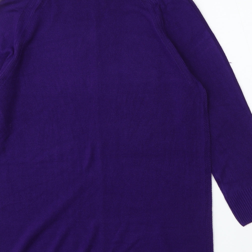 TU Womens Purple Round Neck Acrylic Pullover Jumper Size 16