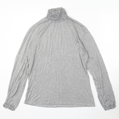 Preworn Womens Grey Mock Neck Viscose Pullover Jumper Size 8