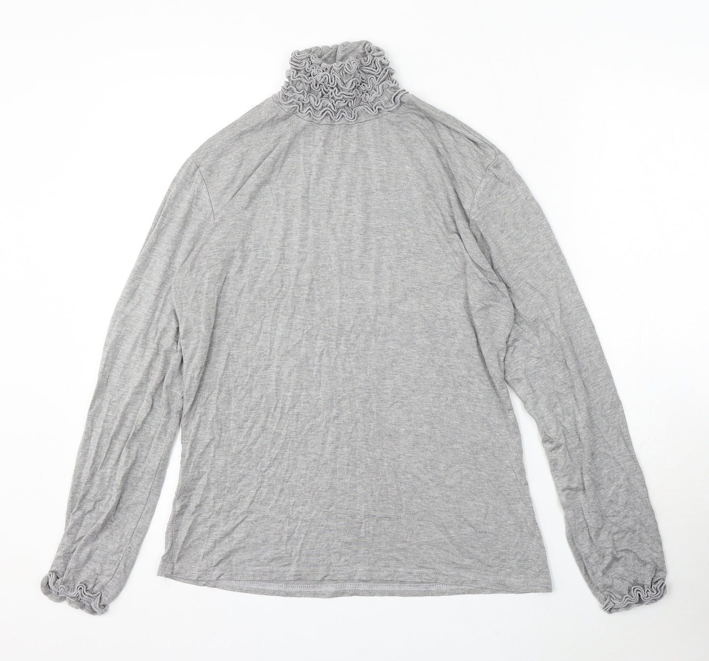 Preworn Womens Grey Mock Neck Viscose Pullover Jumper Size 8