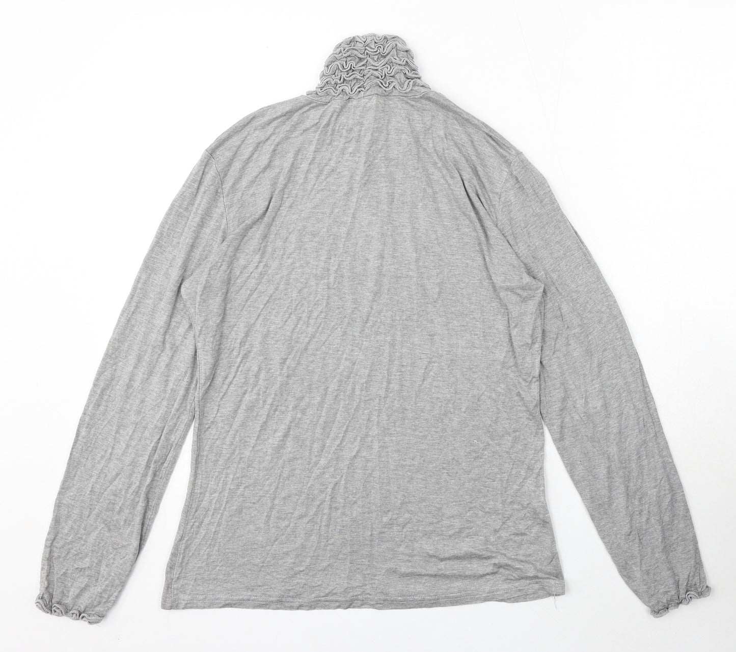 Preworn Womens Grey Mock Neck Viscose Pullover Jumper Size 8