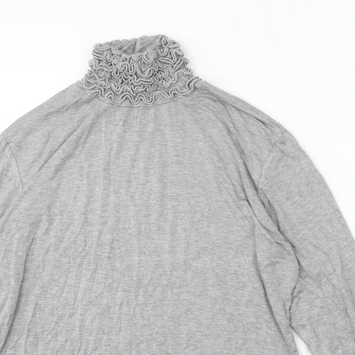 Preworn Womens Grey Mock Neck Viscose Pullover Jumper Size 8