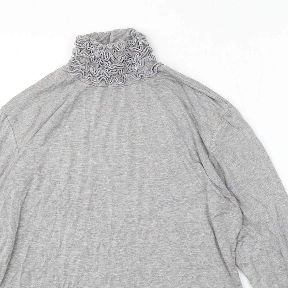 Preworn Womens Grey Mock Neck Viscose Pullover Jumper Size 8