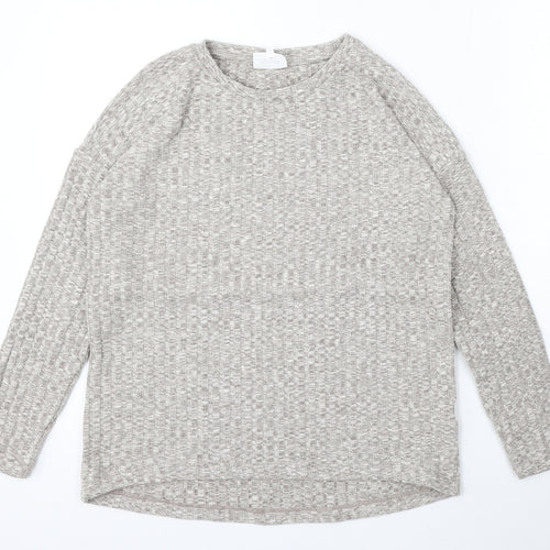 Seed Womens Beige Round Neck Cotton Pullover Jumper Size XS
