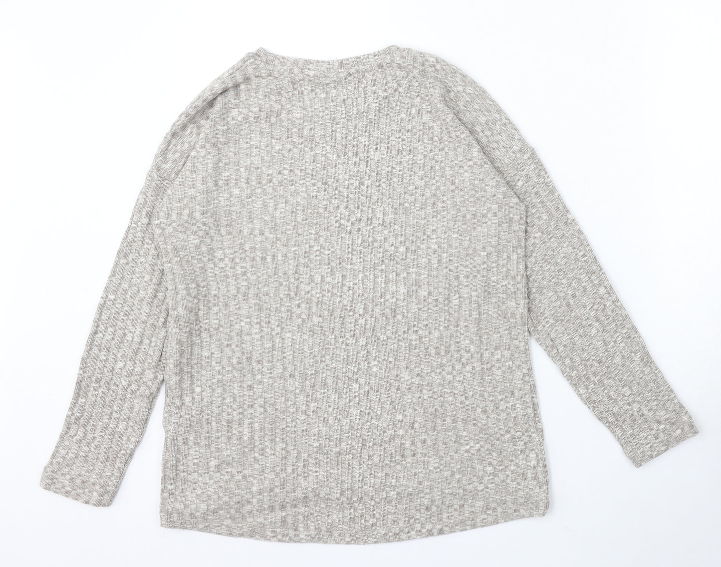 Seed Womens Beige Round Neck Cotton Pullover Jumper Size XS