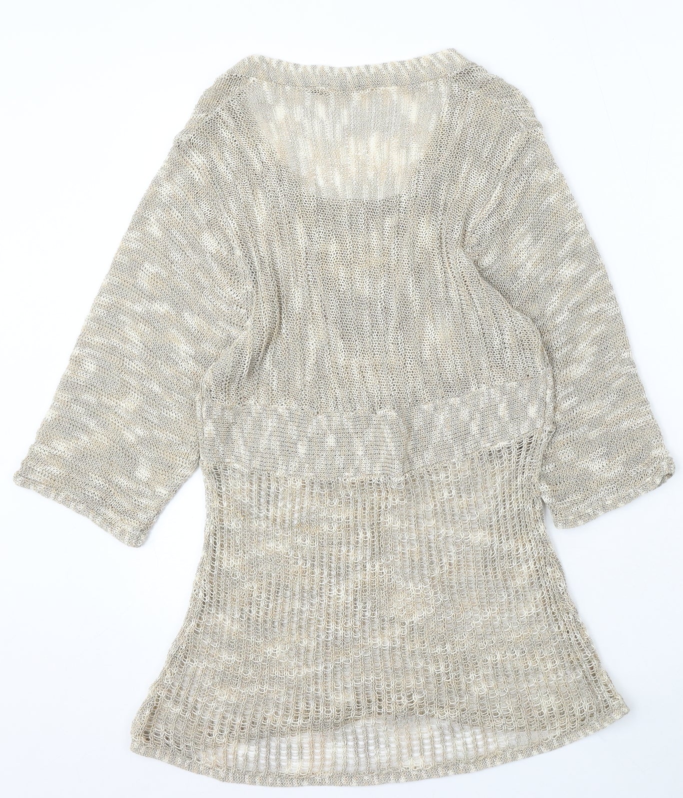 Passport Womens Beige Polyester Jumper Dress Size 10 Round Neck