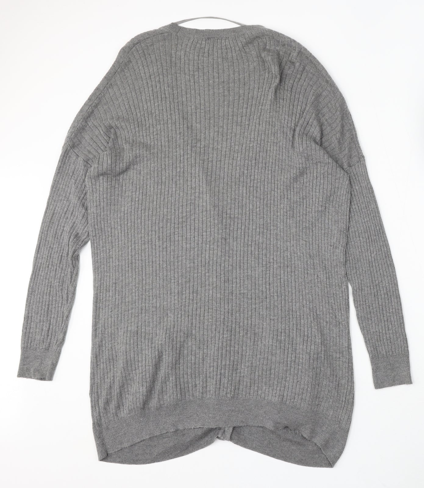 Atmosphere Womens Grey V-Neck Viscose Cardigan Jumper Size 18