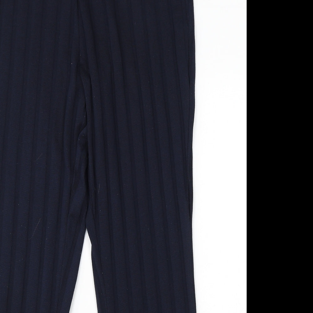 F&F Womens Blue Polyester Trousers Size 14 L31 in Regular