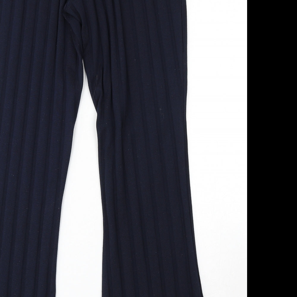 F&F Womens Blue Polyester Trousers Size 14 L31 in Regular