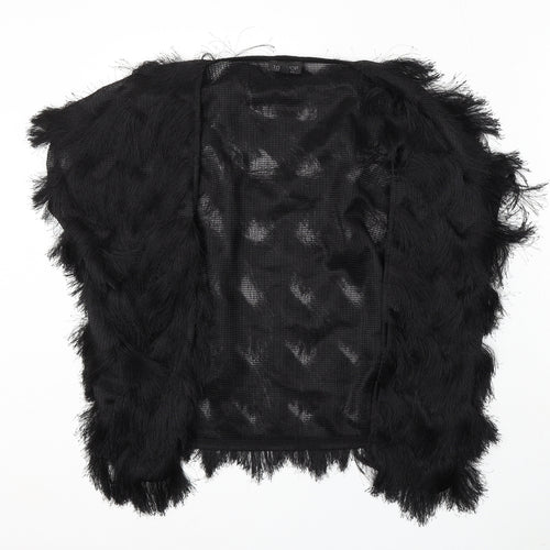 Topshop Womens Black V-Neck Polyester Cardigan Jumper Size 8