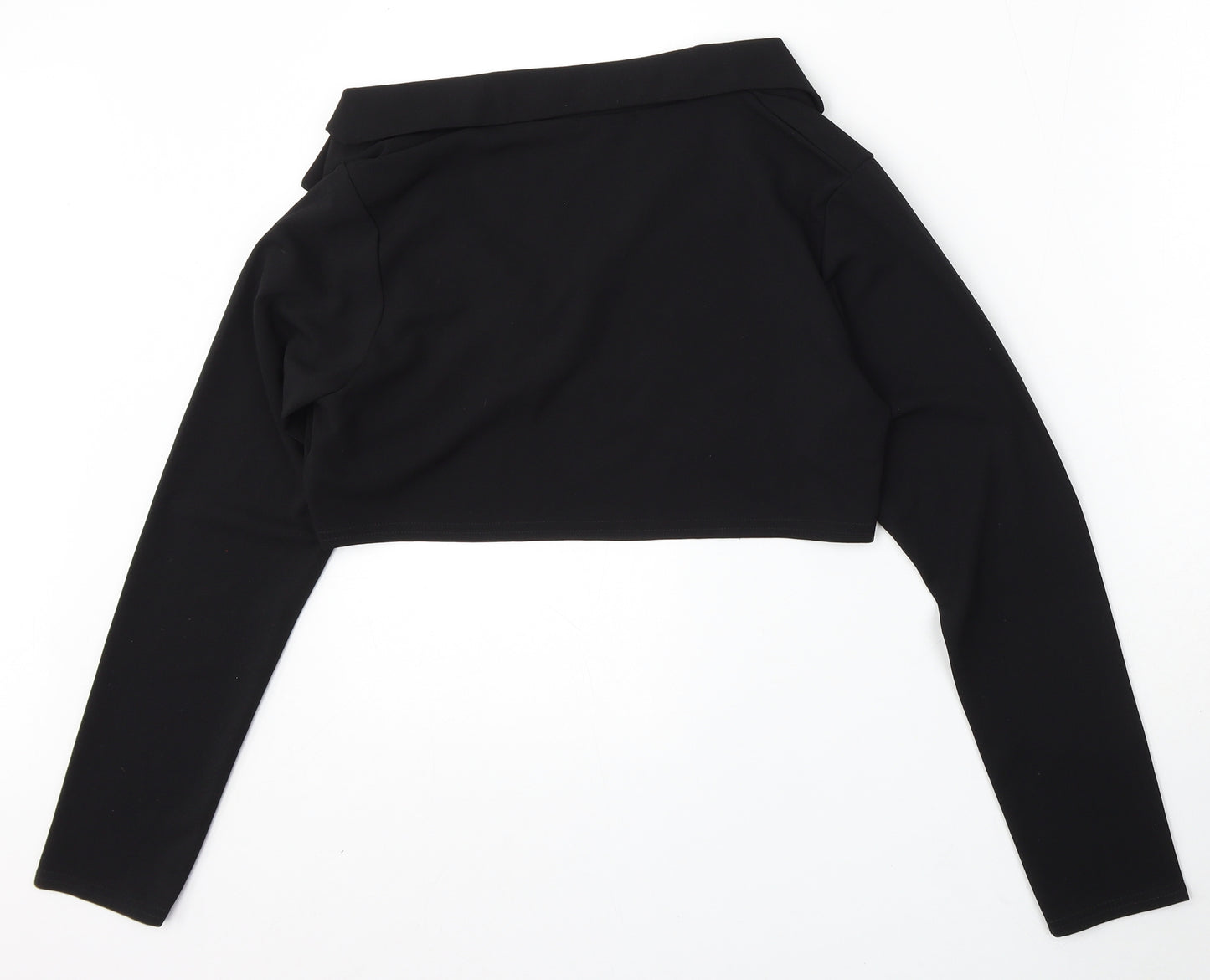 Boohoo Womens Black Polyester Jacket Blazer Size 12