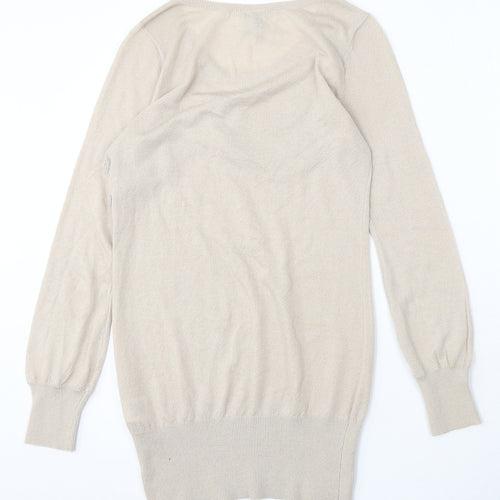 Divided by H&M Womens Beige Round Neck Acrylic Pullover Jumper Size 10