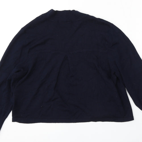 Wallis Womens Blue V-Neck Viscose Cardigan Jumper Size M