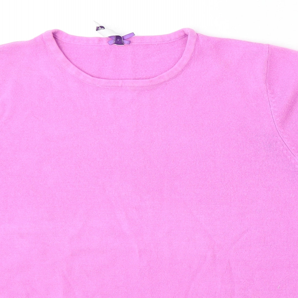 BHS Womens Purple Round Neck Acrylic Pullover Jumper Size 12