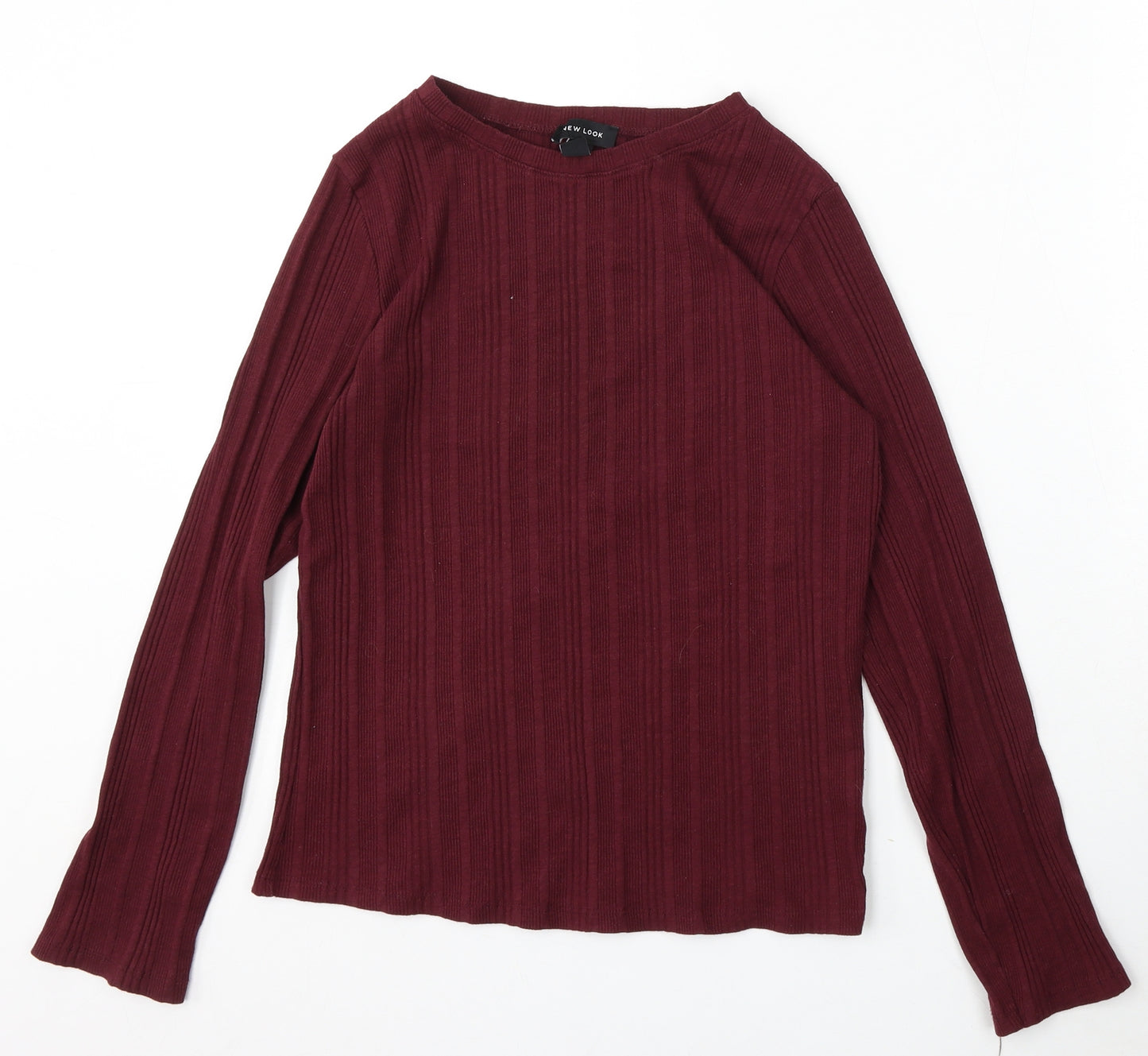 New Look Womens Red Round Neck Cotton Pullover Jumper Size 16