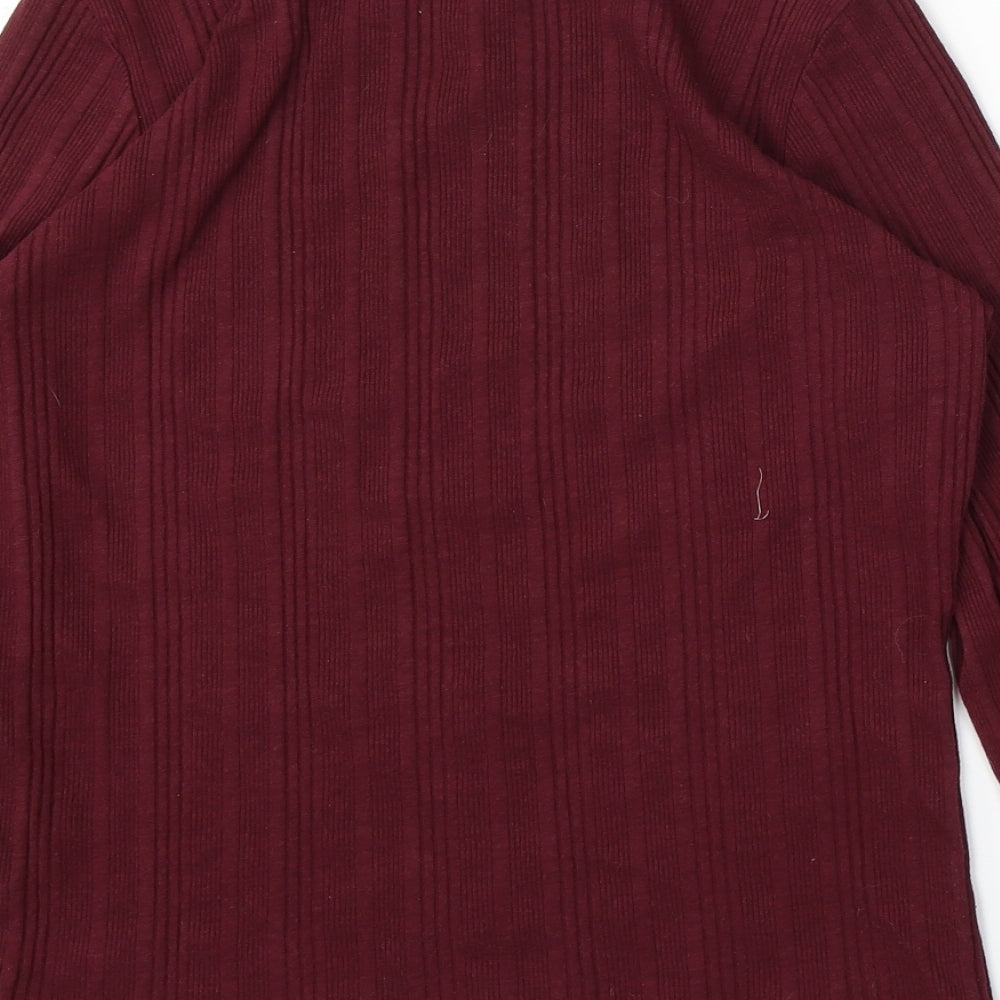 New Look Womens Red Round Neck Cotton Pullover Jumper Size 16