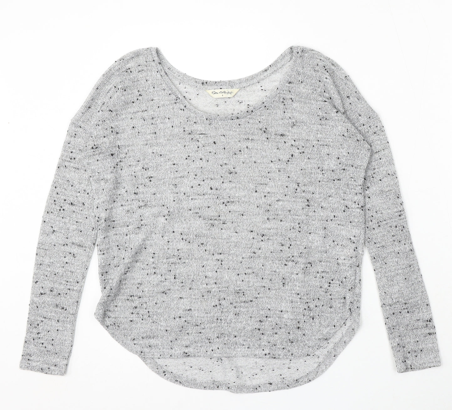Miss Selfridge Womens Grey Round Neck Polyester Pullover Jumper Size 8