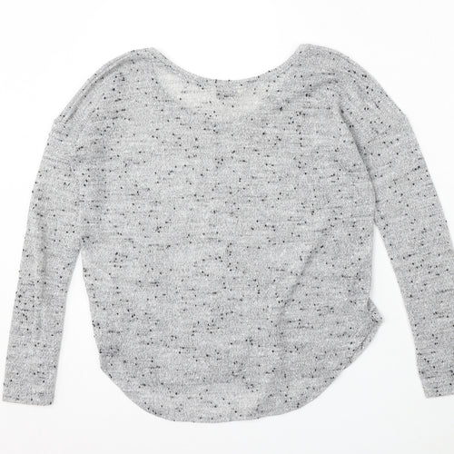 Miss Selfridge Womens Grey Round Neck Polyester Pullover Jumper Size 8