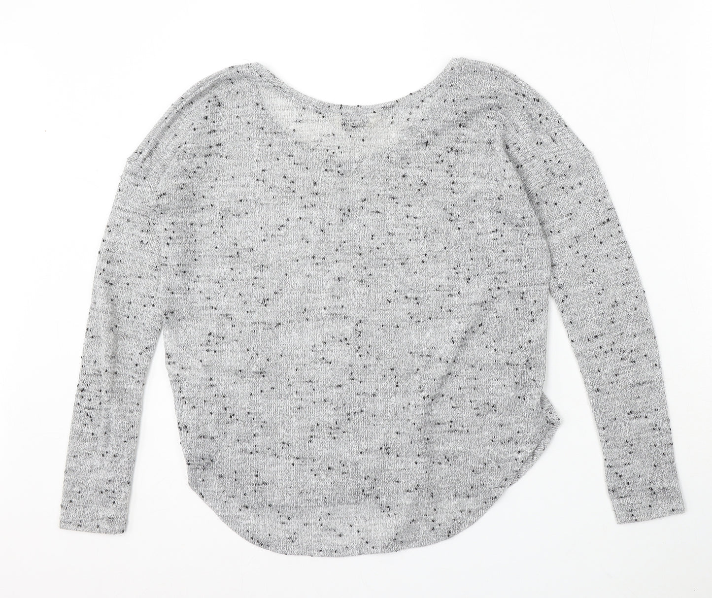 Miss Selfridge Womens Grey Round Neck Polyester Pullover Jumper Size 8