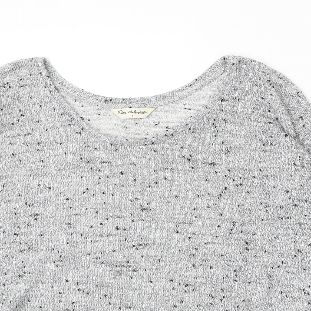 Miss Selfridge Womens Grey Round Neck Polyester Pullover Jumper Size 8