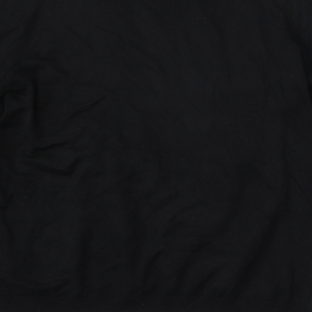 NEXT Womens Black Round Neck Floral Viscose Pullover Jumper Size 14