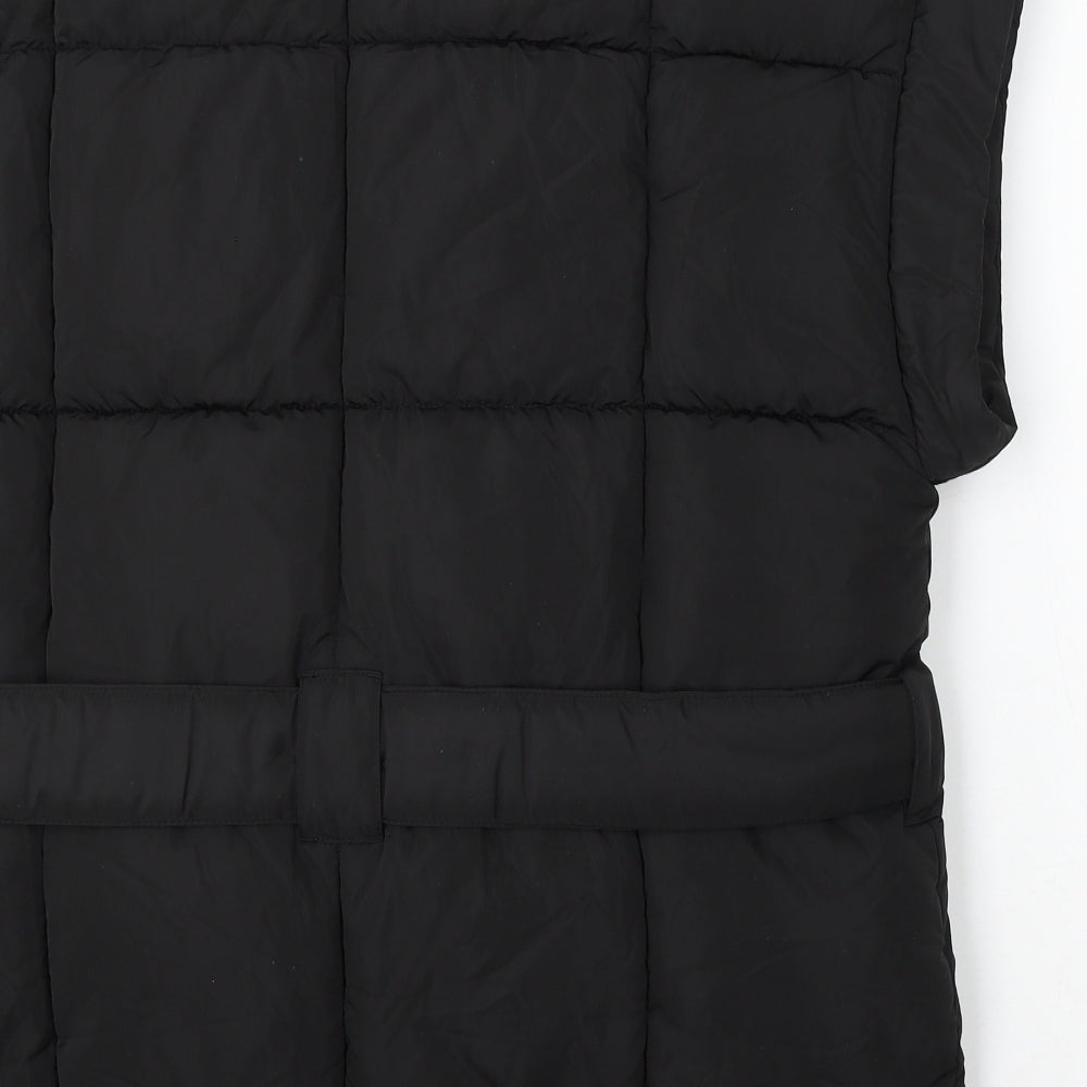 River Island Womens Black Gilet Coat Size M Zip
