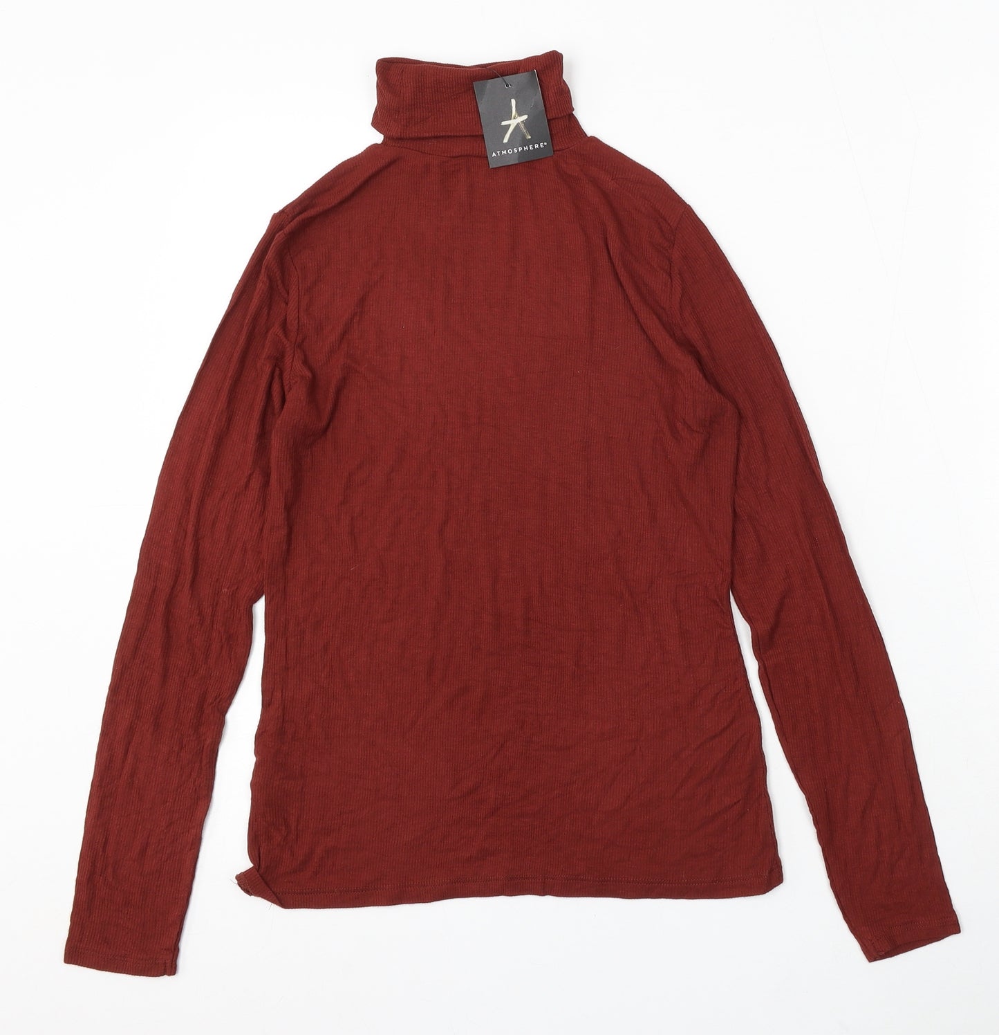 Atmosphere Womens Red Roll Neck Viscose Pullover Jumper Size 12