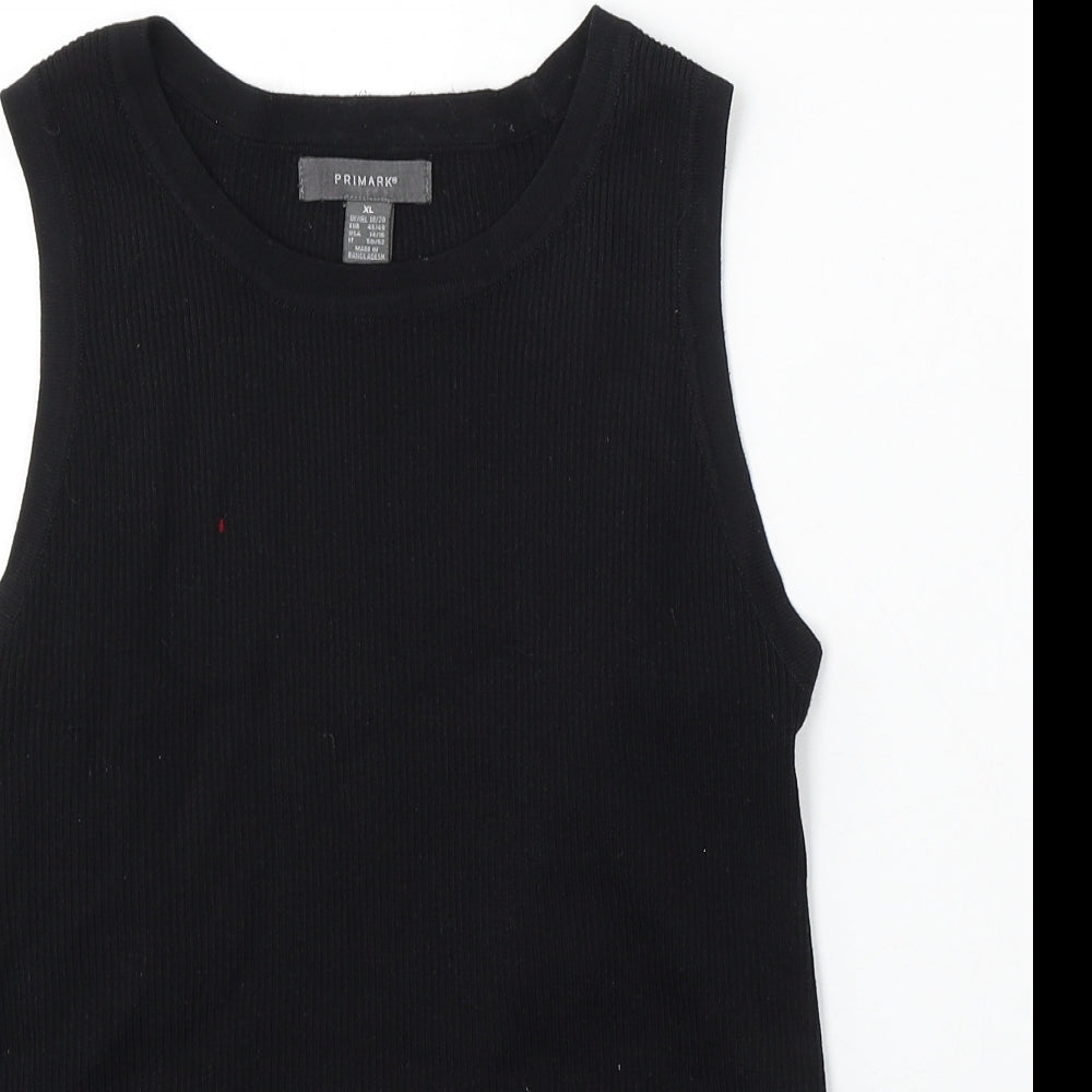Primark Womens Black Round Neck Polyester Vest Jumper Size 18