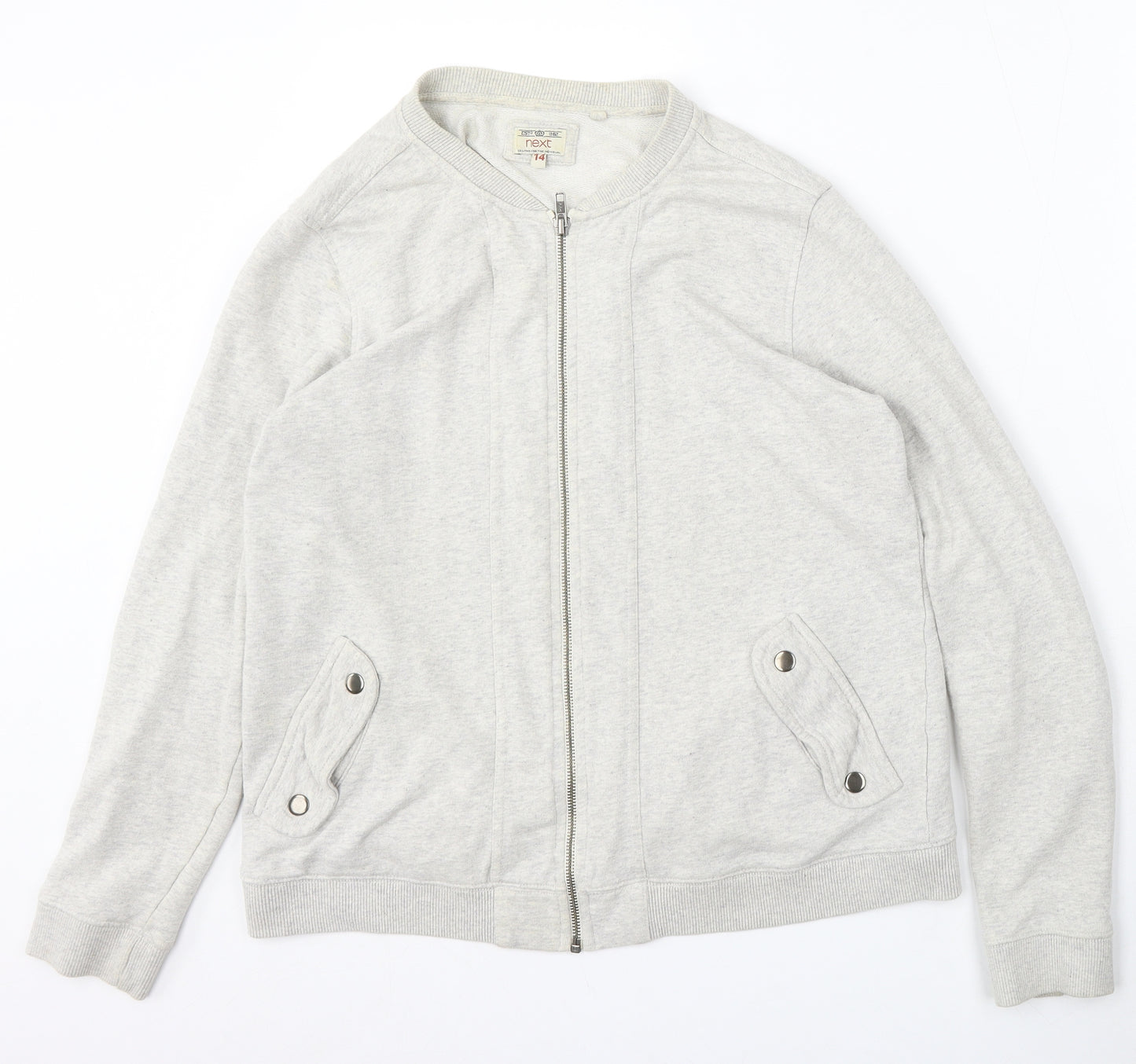 NEXT Womens Grey Cotton Full Zip Sweatshirt Size 14