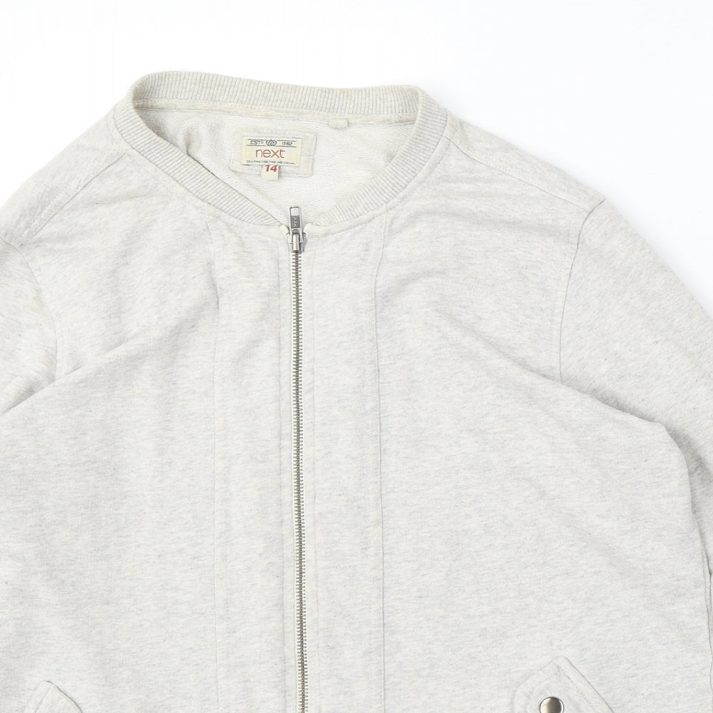 NEXT Womens Grey Cotton Full Zip Sweatshirt Size 14