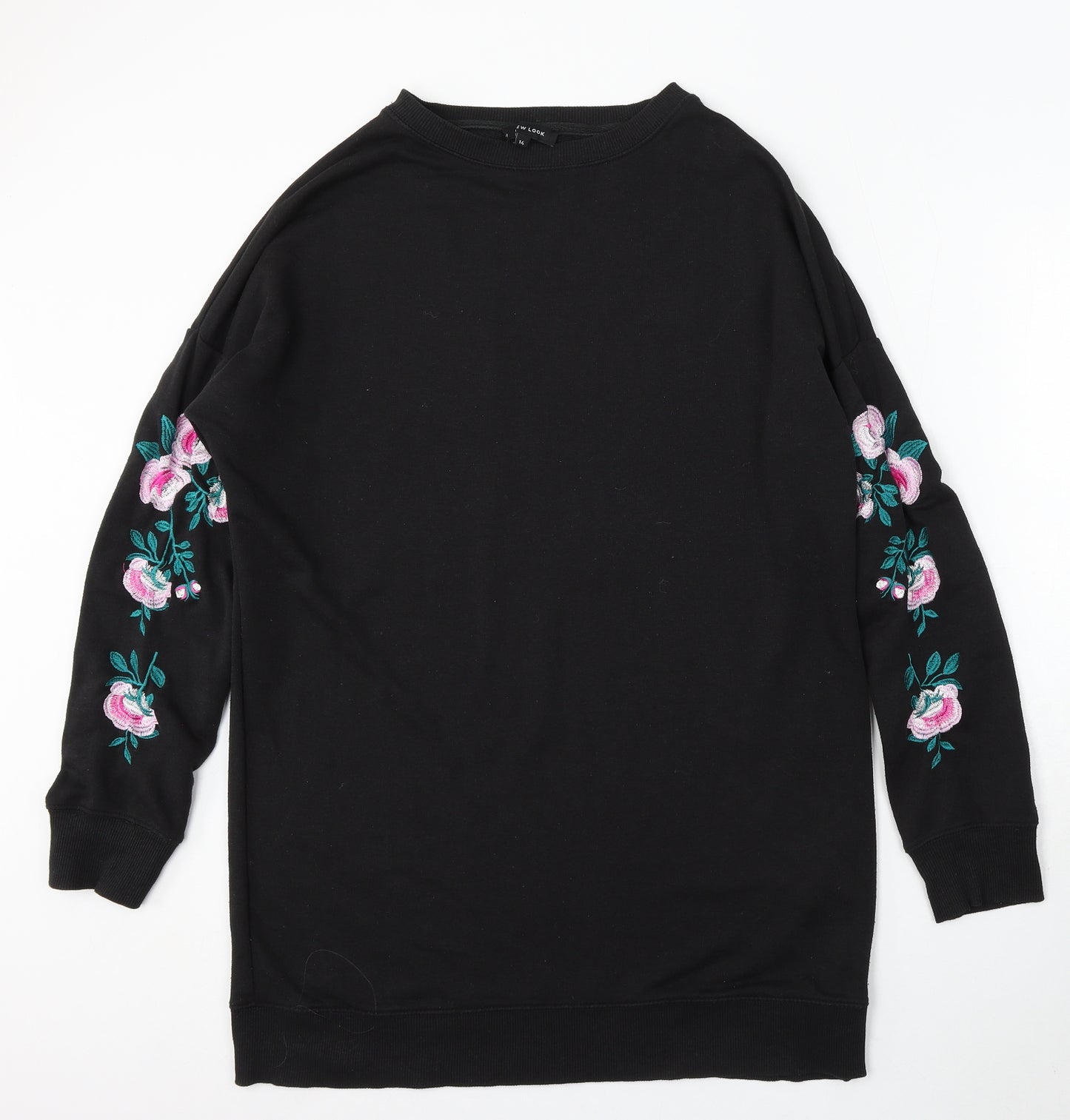 New Look Womens Black Polyester Pullover Sweatshirt Size 14