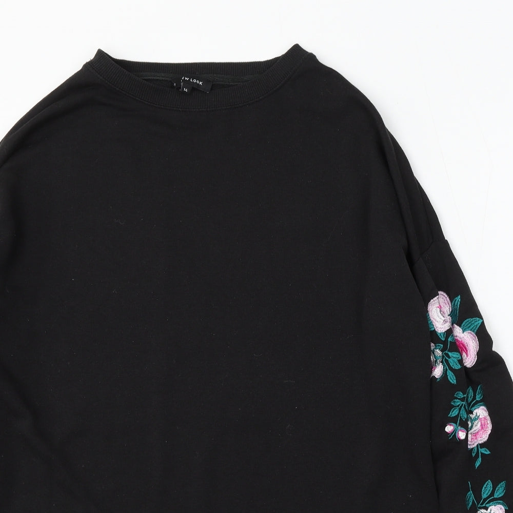 New Look Womens Black Polyester Pullover Sweatshirt Size 14